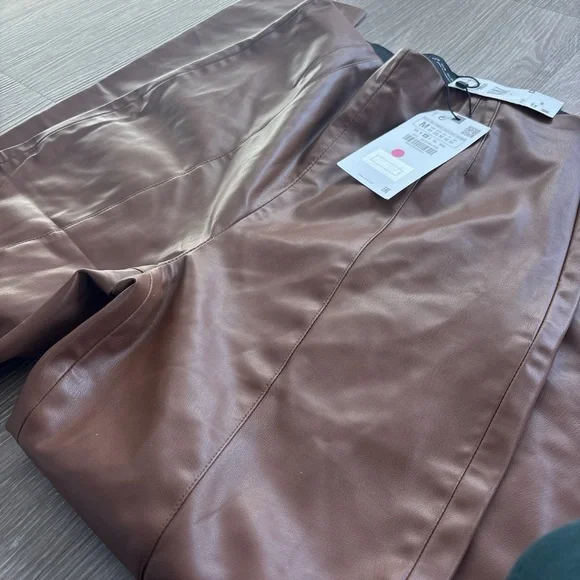 Zara brown High-Rise Leggings - Picture 5 of 6